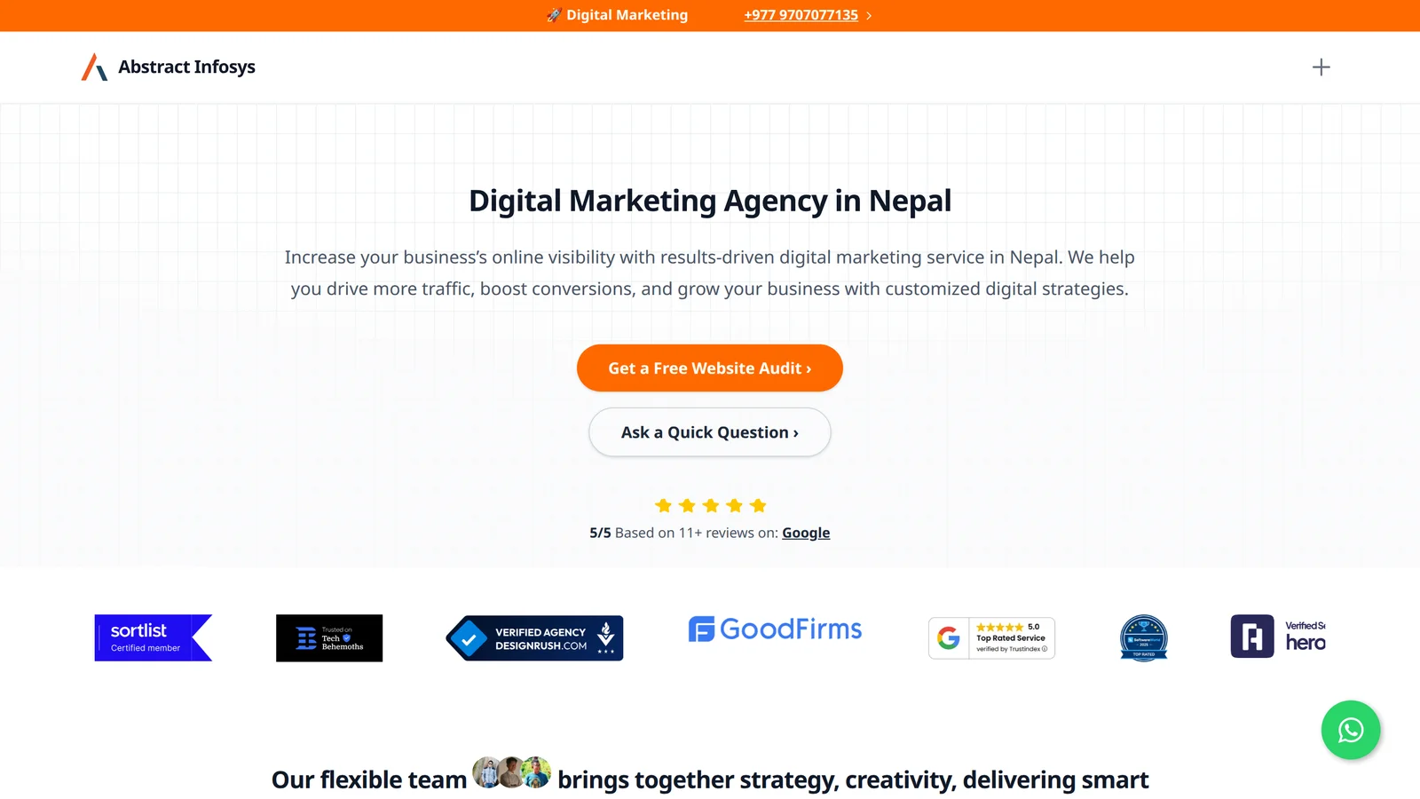 Abstract Infosys homepage